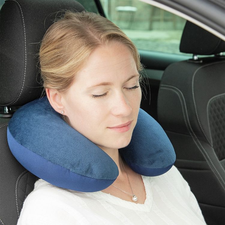 Produktbild: Reisekissen mit Nackenst&uuml;tze, komfortables 2-in-1 Reise-Kopfkissen mit st&uuml;tzendem Nackenh&ouml;rnchen
