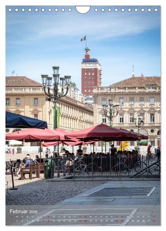 Produktbild: Turin. Geschichte und Architektur. (Wandkalender 2026 DIN A4 hoch), CALVENDO Monatskalender