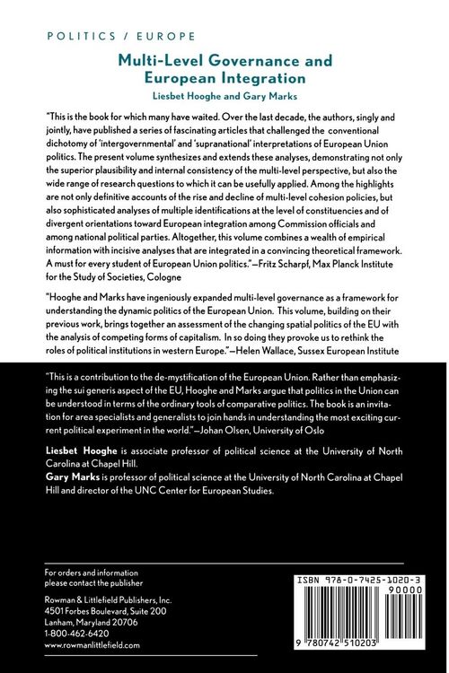 Produktbild: Multi-Level Governance and European Integration