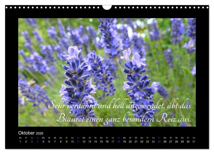 Produktbild: Goethes Blau. Gedanken zur Farbe (Wandkalender 2026 DIN A3 quer), CALVENDO Monatskalender