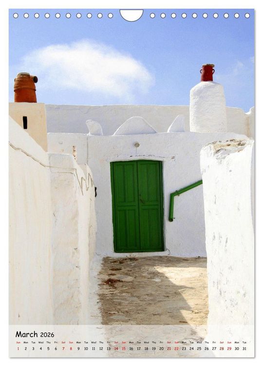 Produktbild: Greek Doors (Wall Calendar 2026 DIN A4 portrait), CALVENDO 12 Month Wall Calendar