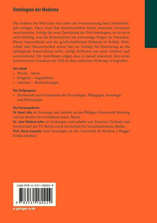 Produktbild: Ontologien der Moderne