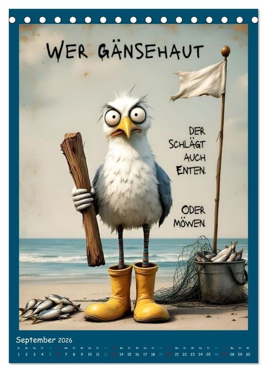 Produktbild: B&ouml;se M&ouml;wen (Tischkalender 2026 DIN A5 hoch), CALVENDO Monatskalender