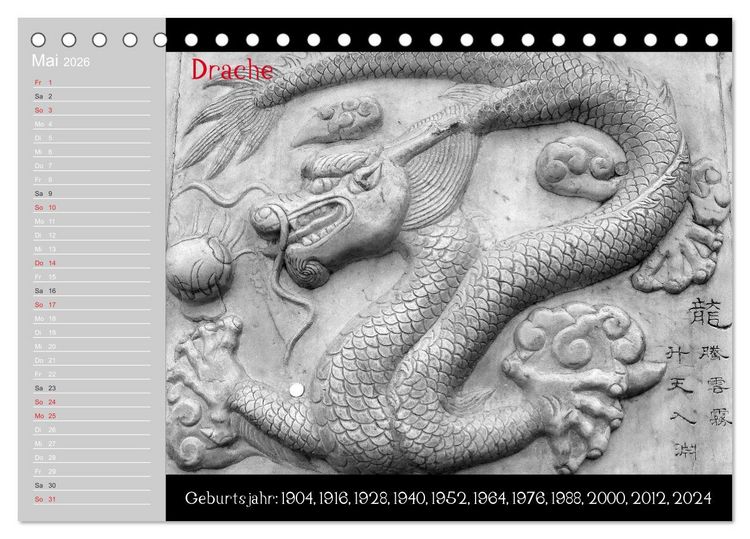 Produktbild: Das Chinesische Horoskop / Geburtstagskalender (Tischkalender 2026 DIN A5 quer), CALVENDO Monatskalender