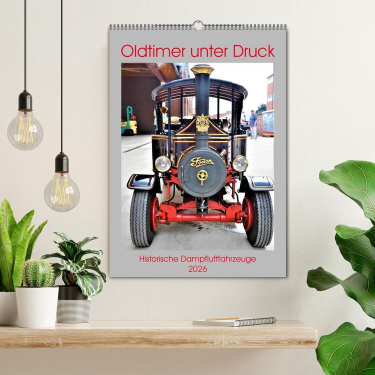 Produktbild: Oldtimer unter Dampf (Wandkalender 2026 DIN A2 hoch), CALVENDO Monatskalender