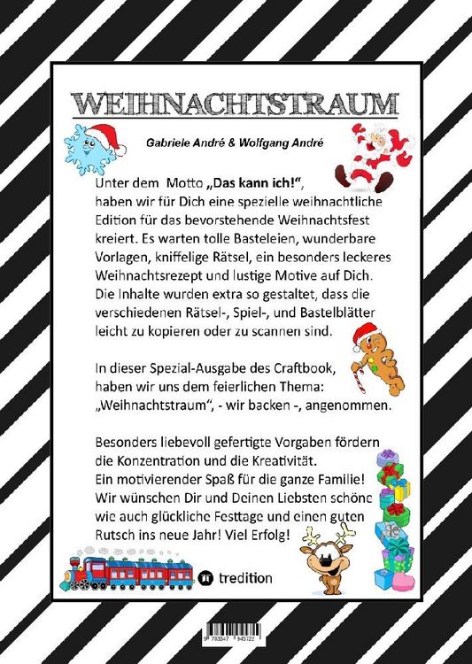 Produktbild: Craftbook - 100 Lustige Weihnachtsmotive - R&auml;tsel - Weihnachtsrezept - Familienspiel - Sch&ouml;ne Bescherung - Spass