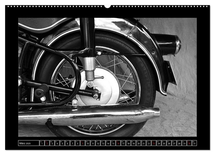 Produktbild: BMW R69S in schwarzweiss (Wandkalender 2025 DIN A2 quer), CALVENDO Monatskalender