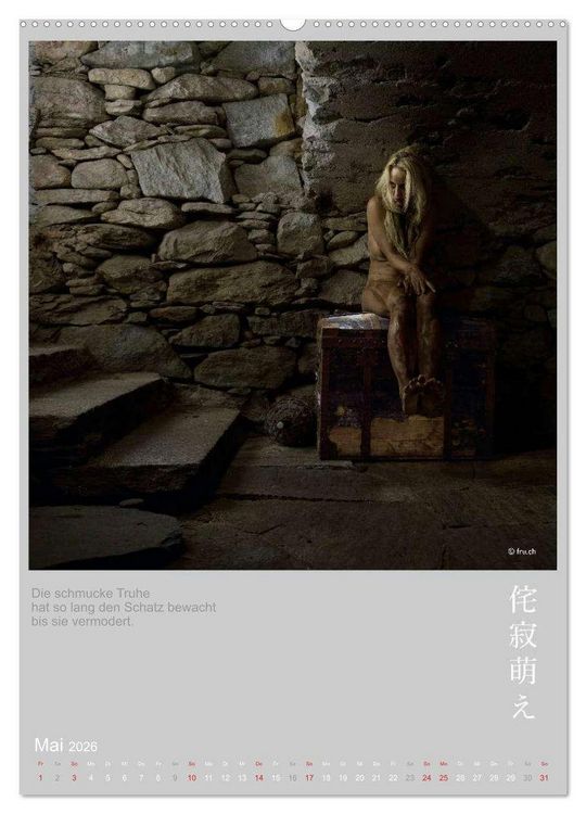 Produktbild: wabi sabi moe - hinrei&szlig;end vergammelt erotisch - Akt/Bodypainting (Wandkalender 2026 DIN A2 hoch), CALVENDO Monatskalender