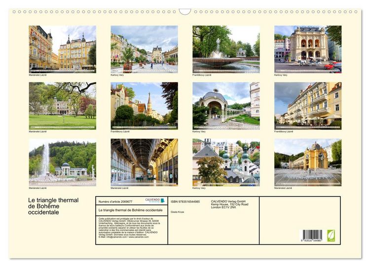 Produktbild: Le triangle thermal de Boh&ecirc;me occidentale (Calendrier mural 2026 DIN A2 vertical), CALVENDO calendrier mensuel