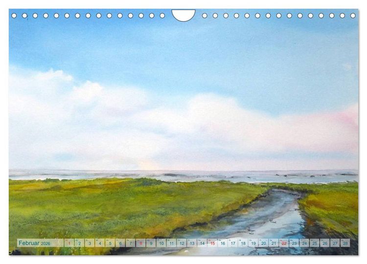 Produktbild: MEERESAQUARELLE (Wandkalender 2026 DIN A4 quer), CALVENDO Monatskalender