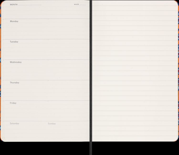 Produktbild: Moleskine Silk Kalender, undatiert, 12 Monate, w&ouml;chentlich, large/A5, fester Einband, orange