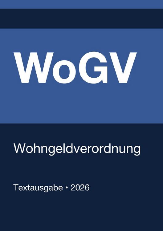 Produktbild: WoGV - Wohngeldverordnung (Deutschland) 2026