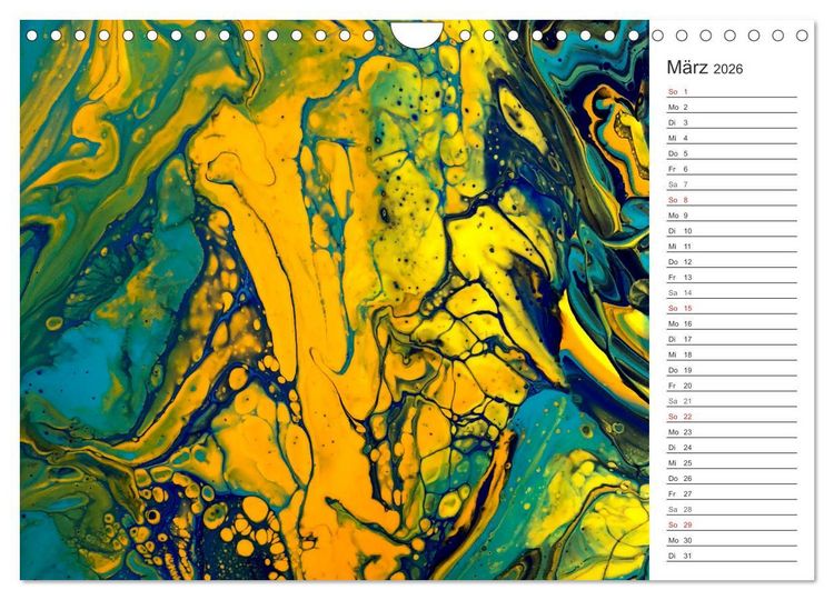 Produktbild: Abstract World - abstrakte Kunst in Acrylflie&szlig;technik (Wandkalender 2026 DIN A4 quer), CALVENDO Monatskalender