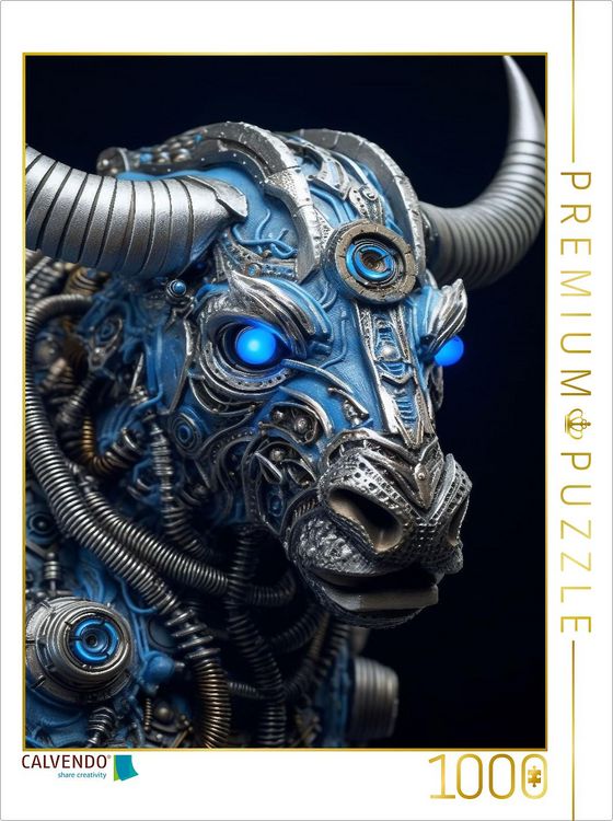 Produktbild: CALVENDO Puzzle B&uuml;ffel - ein Cyborg Tier in Verbindung mit Elementen des Steampunk | 1000 Teile Lege-Gr&ouml;&szlig;e 64x48cm Foto-Puzzle f&uuml;r gl&uuml;ckliche Stunden