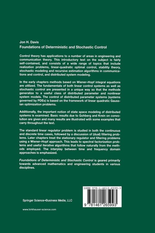 Produktbild: Foundations of Deterministic and Stochastic Control