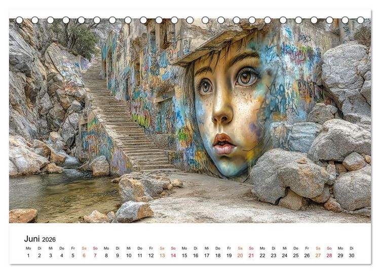Produktbild: Street Art - Urban Colors (Tischkalender 2026 DIN A5 quer), CALVENDO Monatskalender