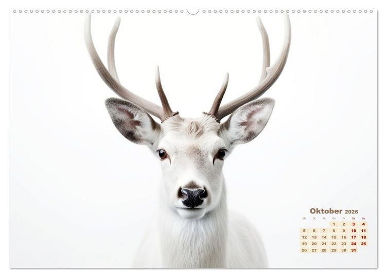 Produktbild: Wei&szlig;e Tierwelt (hochwertiger Premium Wandkalender 2026 DIN A2 quer), Kunstdruck in Hochglanz