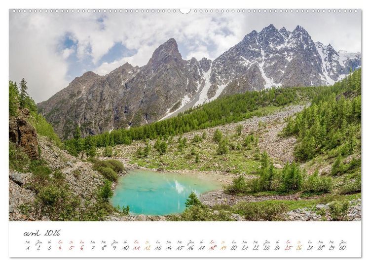 Produktbild: Sur la route des Grandes Alpes, la vall&eacute;e de la Guisane (Calendrier mural 2026 DIN A2 vertical) calendrier de bureau