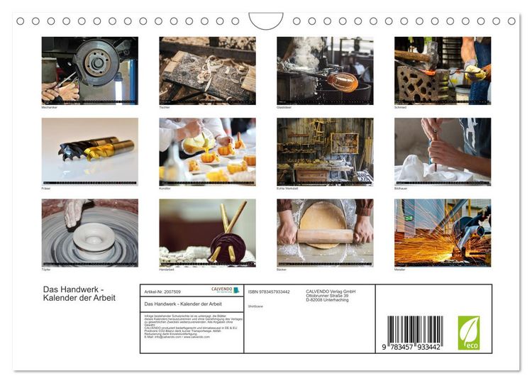 Produktbild: Das Handwerk - Kalender der Arbeit (Wandkalender 2026 DIN A4 quer), CALVENDO Monatskalender