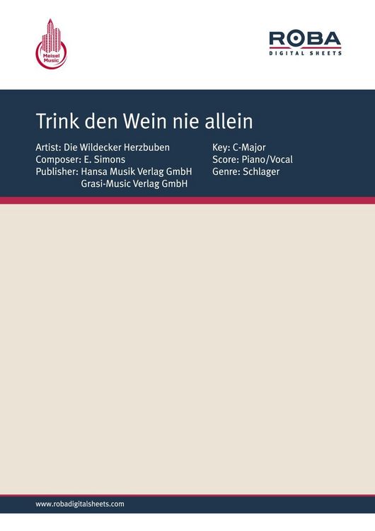 Produktbild: Trink den Wein nie allein