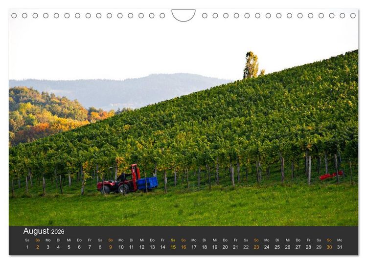 Produktbild: Die S&uuml;dsteirischen Weinstrasse (Wandkalender 2026 DIN A4 quer), CALVENDO Monatskalender