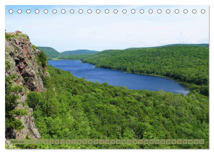 Produktbild: Lake Superior & Lake Michigan (Tischkalender 2026 DIN A5 quer), CALVENDO Monatskalender