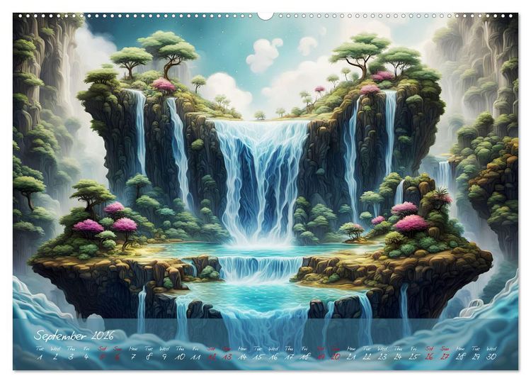 Produktbild: Enchanting waterfalls (High Quality Premium Wall Calendar 2026 DIN A2 landscape),CALVENDO 12 Month Wall Calendar