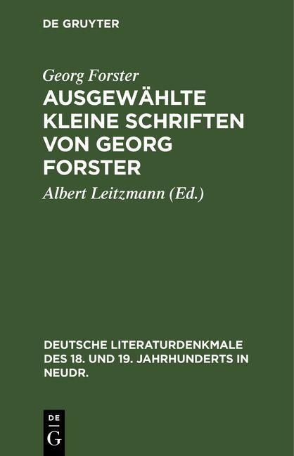 Produktbild: Ausgew&auml;hlte kleine Schriften von Georg Forster