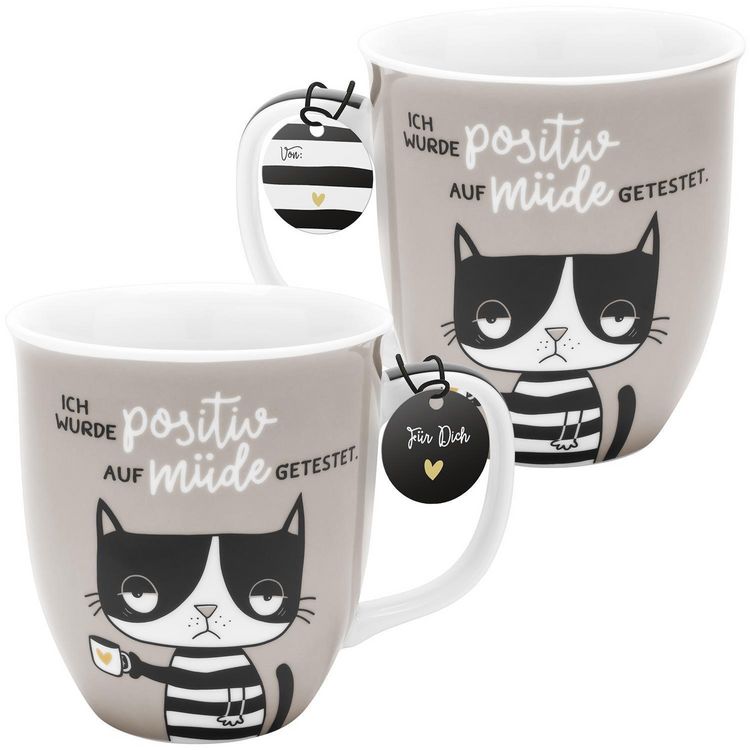 Produktbild: H:)PPY life Tasse 47925 mit Motivdruck "Ich wurde positiv au