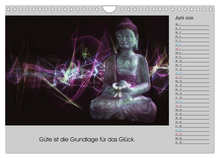 Produktbild: Lebenskraft Buddha (Wandkalender 2026 DIN A4 quer), CALVENDO Monatskalender