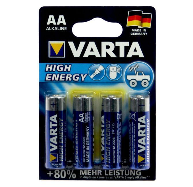 Produktbild: Batterie Varta Alkaline High Energy LR6 AA Mignon, 1,5 V, 4er
