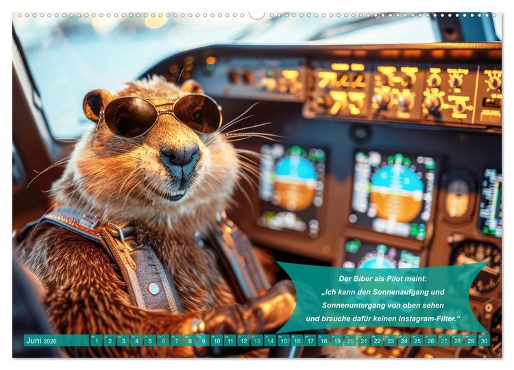 Produktbild: Der tierisch lustige Piloten-Kalender (Wandkalender 2026 DIN A2 quer), CALVENDO Monatskalender