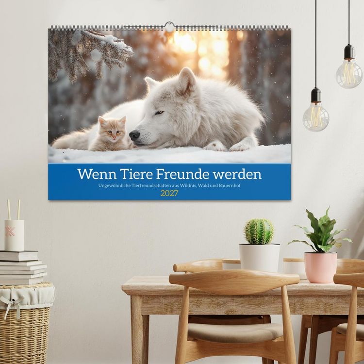 Produktbild: Wenn Tiere Freunde werden (Wandkalender 2027 DIN A2 quer), CALVENDO Monatskalender