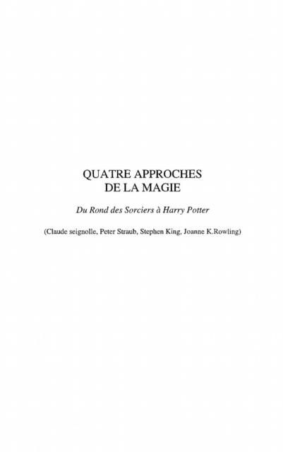 Produktbild: Quatre approches de la magie