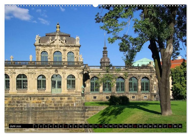Produktbild: Dresden - Wundersch&ouml;nes Elbflorenz (hochwertiger Premium Wandkalender 2026 DIN A2 quer), Kunstdruck in Hochglanz