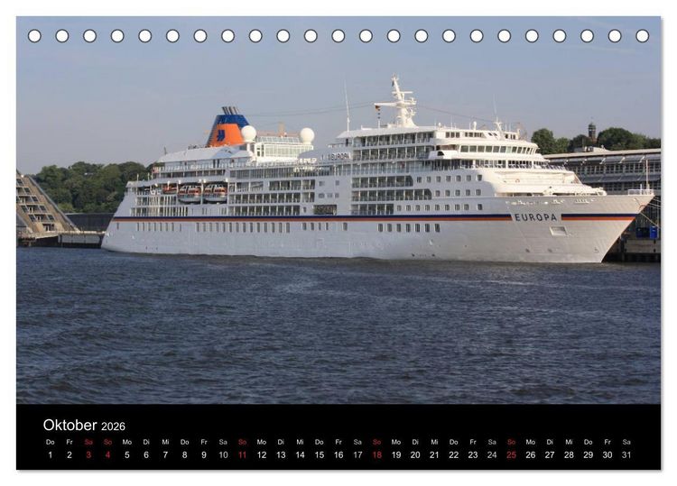 Produktbild: Schiffe im Hamburger Hafen (Tischkalender 2026 DIN A5 quer), CALVENDO Monatskalender