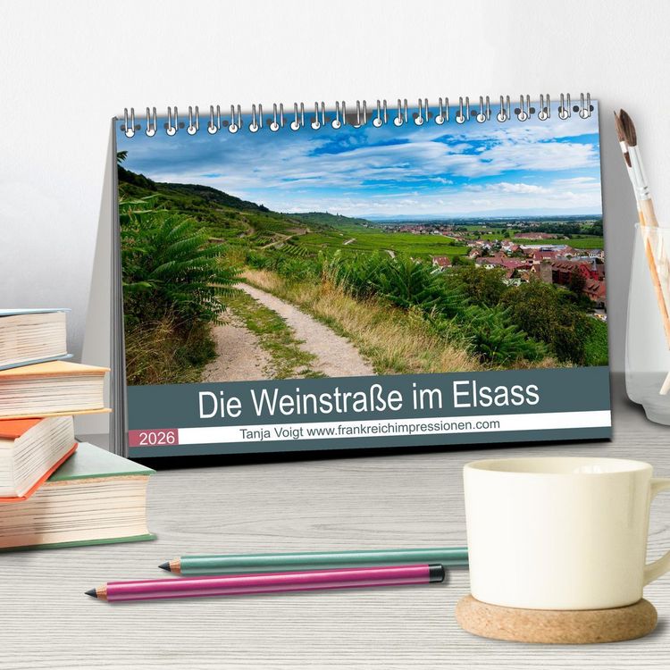 Produktbild: Die Weinsta&szlig;e im Elsass (Tischkalender 2026 DIN A5 quer), CALVENDO Monatskalender