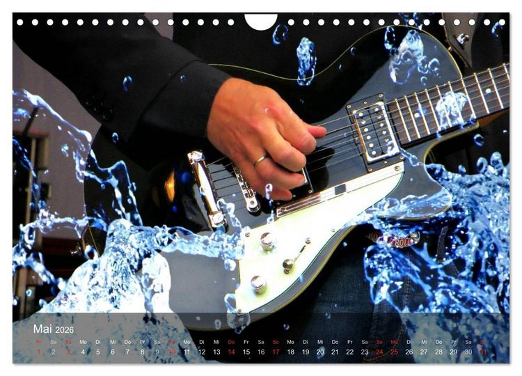 Produktbild: Rockgitarren Power (Wandkalender 2026 DIN A4 quer), CALVENDO Monatskalender