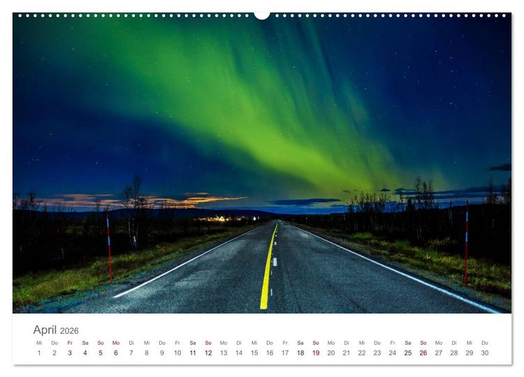 Produktbild: Nordlichter - Magische N&auml;chte in Skandinavien (Wandkalender 2026 DIN A2 quer), CALVENDO Monatskalender