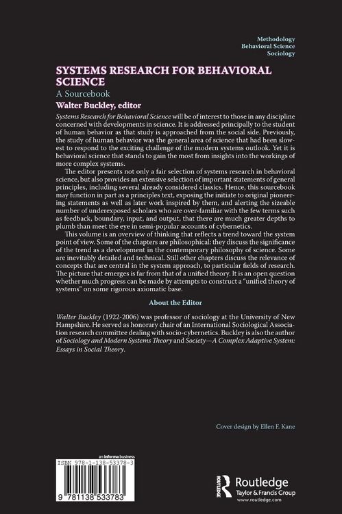 Produktbild: Systems Research for Behavioral Science