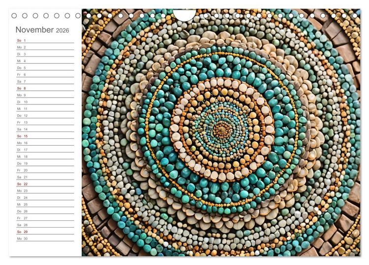Produktbild: Natural Mandalas - Kraftvolle KI Mandalas aus Naturmaterialien (Wandkalender 2026 DIN A4 quer), CALVENDO Monatskalender