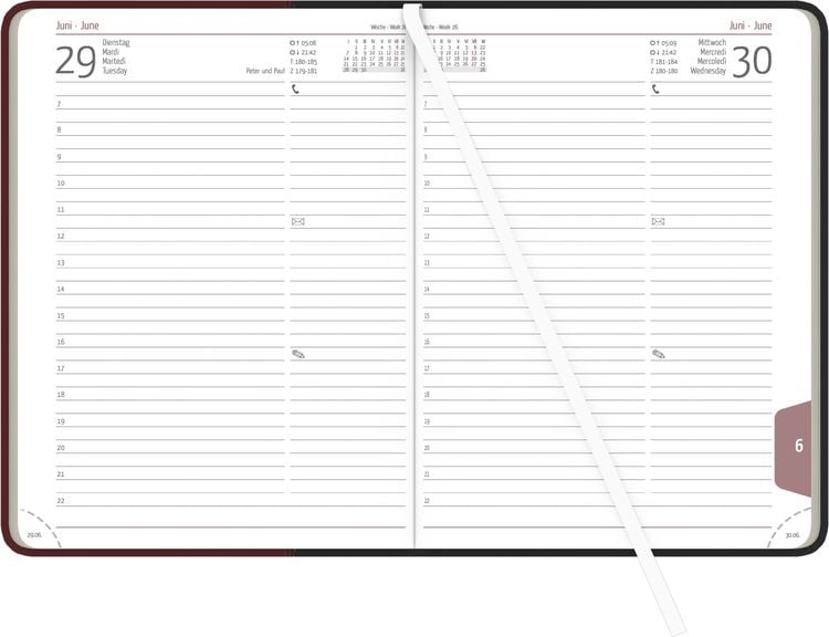 Produktbild: Buchkalender Premium Fire schwarz-rot A5 2027