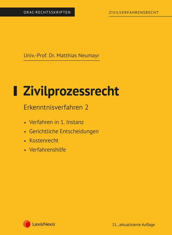 Produktbild: Zivilprozessrecht Erkenntnisverfahren 2 (Skriptum)