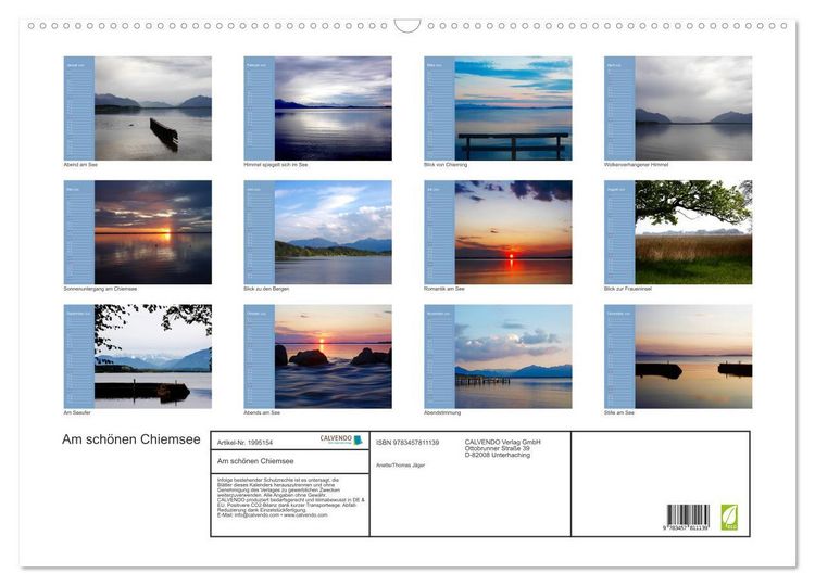 Produktbild: Am sch&ouml;nen Chiemsee (Wandkalender 2026 DIN A2 quer), CALVENDO Monatskalender