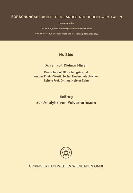 Produktbild: Beitrag zur Analytik von Polyesterfasern