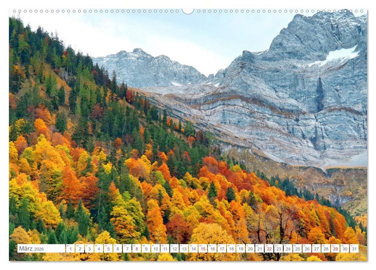 Produktbild: Indian Summer in der Eng - Das Naturdenkmal Gro&szlig;er Ahornboden (hochwertiger Premium Wandkalender 2026 DIN A2 quer), Kunstdruck in Hochglanz