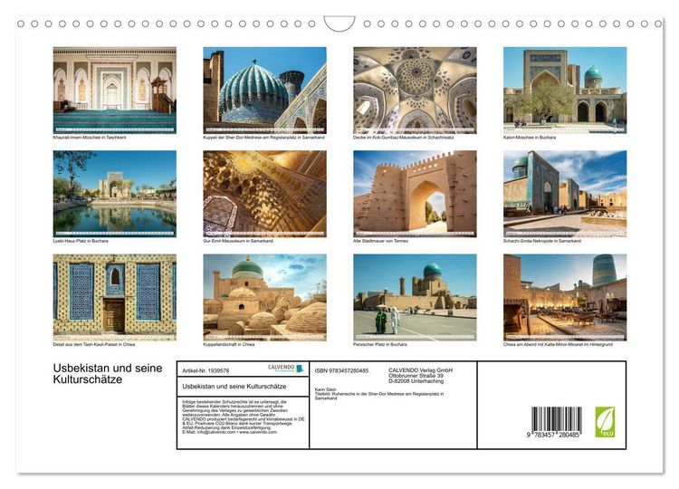 Produktbild: Usbekistan und seine Kultursch&auml;tze (Wandkalender 2026 DIN A3 quer), CALVENDO Monatskalender
