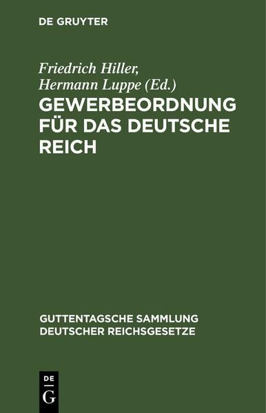 Produktbild: Gewerbeordnung f&uuml;r das Deutsche Reich