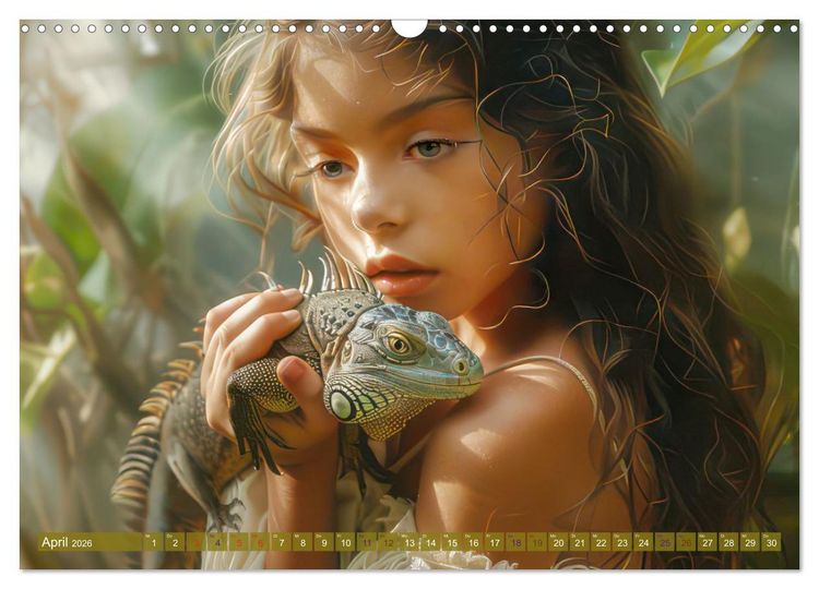 Produktbild: Eine kindliche Tierliebe - Herzensbilder (Wandkalender 2026 DIN A3 quer), CALVENDO Monatskalender