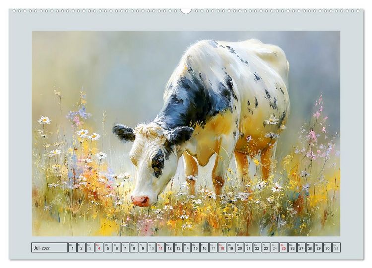 Produktbild: K&uuml;he und K&auml;lber. L&auml;ndliche Idylle (Wandkalender 2027 DIN A2 quer), CALVENDO Monatskalender